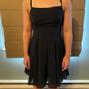 Open back black dress